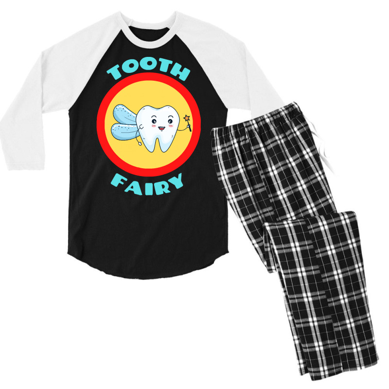 Tooth Fairy T  Shirt Tooth Fairy   Cute Tooth Fairy Pun T  Shirt Men's 3/4 Sleeve Pajama Set | Artistshot