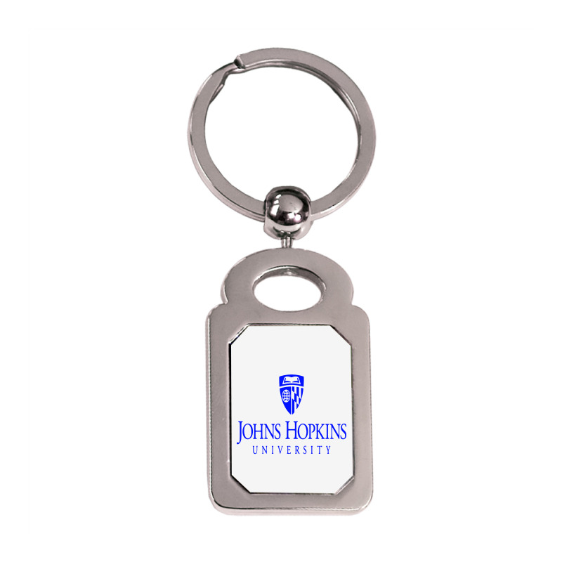 Johns Hopkins University Silver Rectangle Keychain | Artistshot