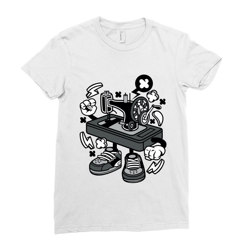 Vintage Funny Sewing Machine Ladies Fitted T-Shirt by tiococacola | Artistshot