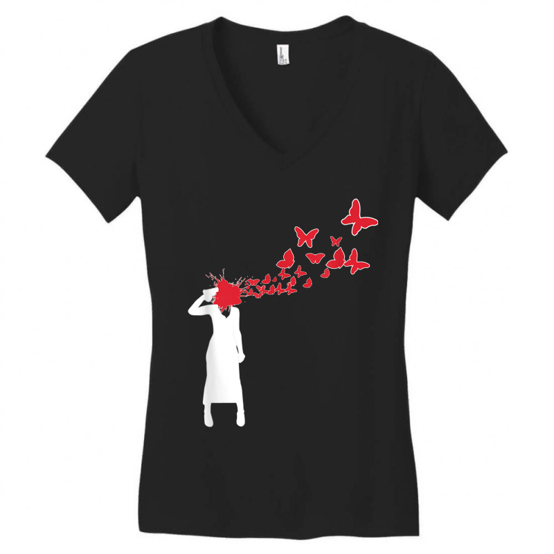 Headshot Butterfly  Head Shot Butterflies Women's V-Neck T-Shirt by AntoineDesign | Artistshot