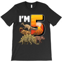 Kids 5 Year Old Dinosaurs Birthday 5th Party Paleontologist Boys Mens  T-shirt | Artistshot