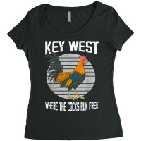 Key West Florida Where The Cocks Run Free Women's Triblend Scoop T-shirt | Artistshot