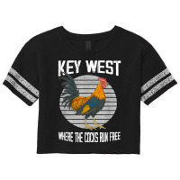 Key West Florida Where The Cocks Run Free Scorecard Crop Tee | Artistshot