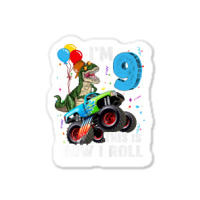 Kids 9 Year Old T Rex Dinosaur Monster Truck 9th Birthday Boys Mens Be Sticker | Artistshot