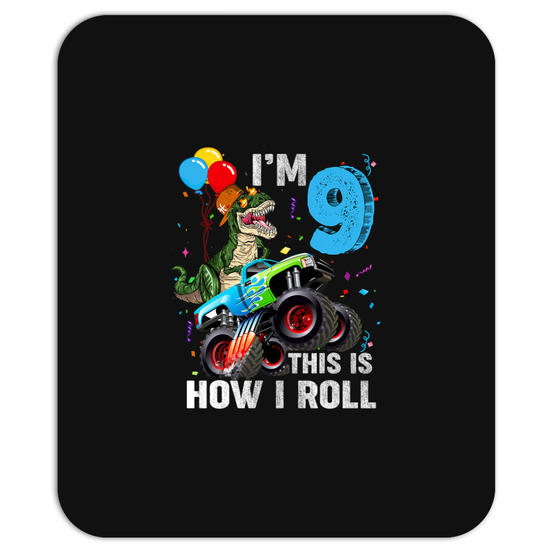 Kids 9 Year Old T Rex Dinosaur Monster Truck 9th Birthday Boys Mens Be Mousepad | Artistshot