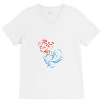 Popeye Outline V-neck Tee | Artistshot