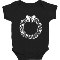 The Incredible Christmas Wreath Pattern Baby Bodysuit | Artistshot