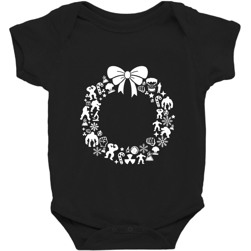 The Incredible Christmas Wreath Pattern Baby Bodysuit by mauramadhan | Artistshot