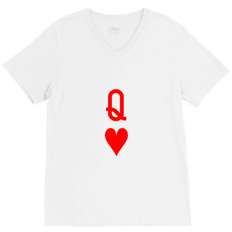 Queen Of Hearts V-neck Tee | Artistshot