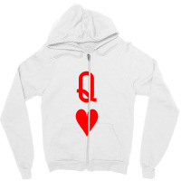 Queen Of Hearts Zipper Hoodie | Artistshot