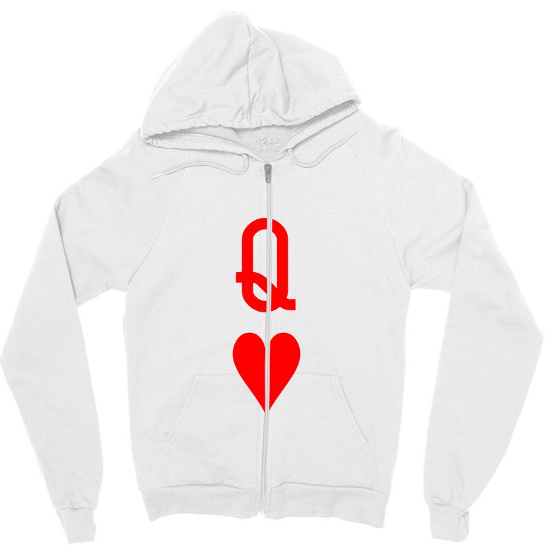 Queen Of Hearts Zipper Hoodie | Artistshot