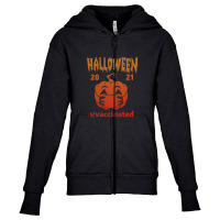 Halloween Vaccinated 2021, Halloween Youth Zipper Hoodie | Artistshot