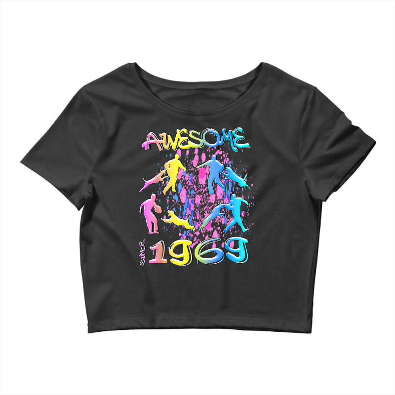 Awesome Since 1969. Agility Dog Training Graffiti Design T Shirt Crop Top by sowleomballoucgp | Artistshot