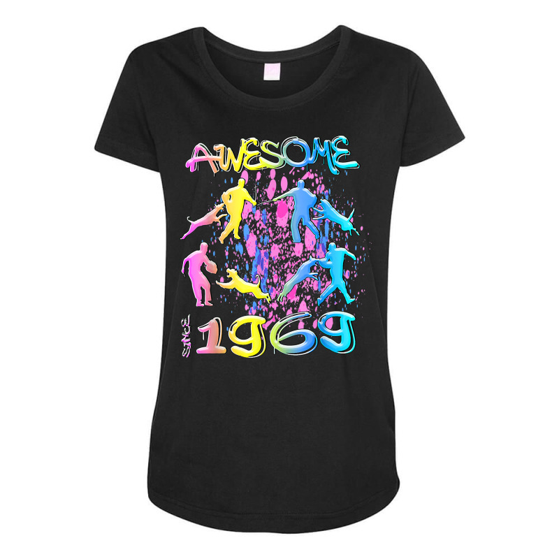 Awesome Since 1969. Agility Dog Training Graffiti Design T Shirt Maternity Scoop Neck T-shirt by sowleomballoucgp | Artistshot