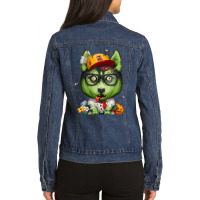 Siberian Husky Zombie Halloween Ladies Denim Jacket | Artistshot