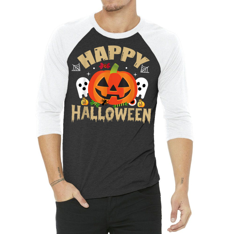 Halloween Costume Design & Trick Or Treat Lover,pumpkin T Shirt 3/4 Sleeve Shirt | Artistshot