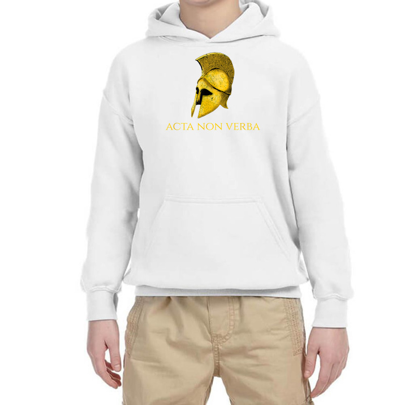 Motivational Latin Language Motto   Actions, Not Words T Shirt Youth Hoodie by deleonnylorindg | Artistshot