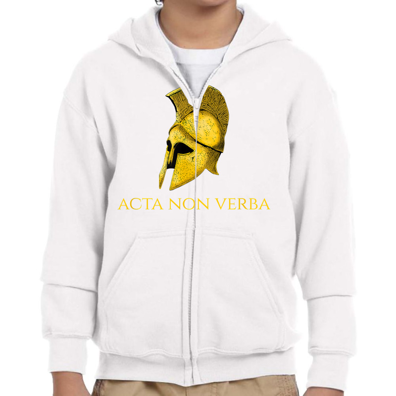 Motivational Latin Language Motto   Actions, Not Words T Shirt Youth Zipper Hoodie by deleonnylorindg | Artistshot