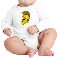 Motivational Latin Language Motto   Actions, Not Words T Shirt Long Sleeve Baby Bodysuit | Artistshot