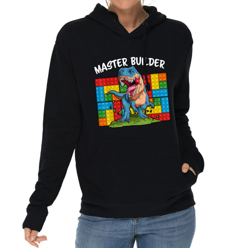 Master Builder Funny Building Blocks T-rex Dinosaur Characters Video G Lightweight Hoodie by JazmineDesign | Artistshot