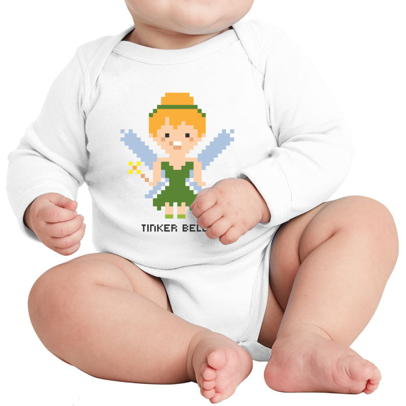 Tinker Bell Pixel Character Long Sleeve Baby Bodysuit by mauramadhan | Artistshot