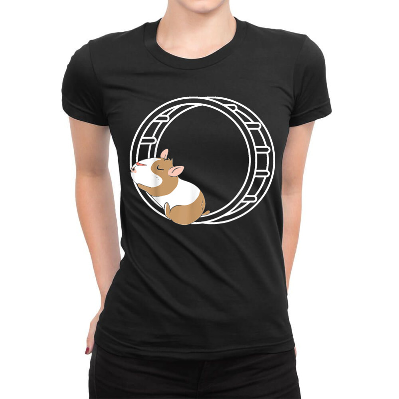 Hamster Wheel Hammy Owner Fluffy Rodent Pet Lover Ladies Fitted T-Shirt by LeonelSalas | Artistshot