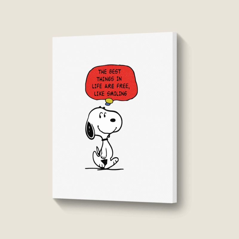 Peanuts Best Things In Life Are Free Portrait Canvas Print | Artistshot