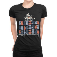 Happy Columbus Day Usa Flag Christopher Columbus Navigator T Shirt Ladies Fitted T-shirt | Artistshot