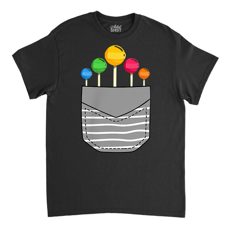 Funny Rainbow Sucker Candy Stick Lollipop Pocket T Shirt Classic T-shirt by roopeedwrich76 | Artistshot