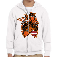 Latvia Brown Skin Basketball Fan Latvian Messy Bun Hair Girl T Shirt Youth Zipper Hoodie | Artistshot