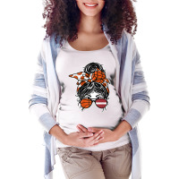 Latvian Messy Bun Hair Girl Latvia Basketball Fans Jersey T Shirt Maternity Scoop Neck T-shirt | Artistshot