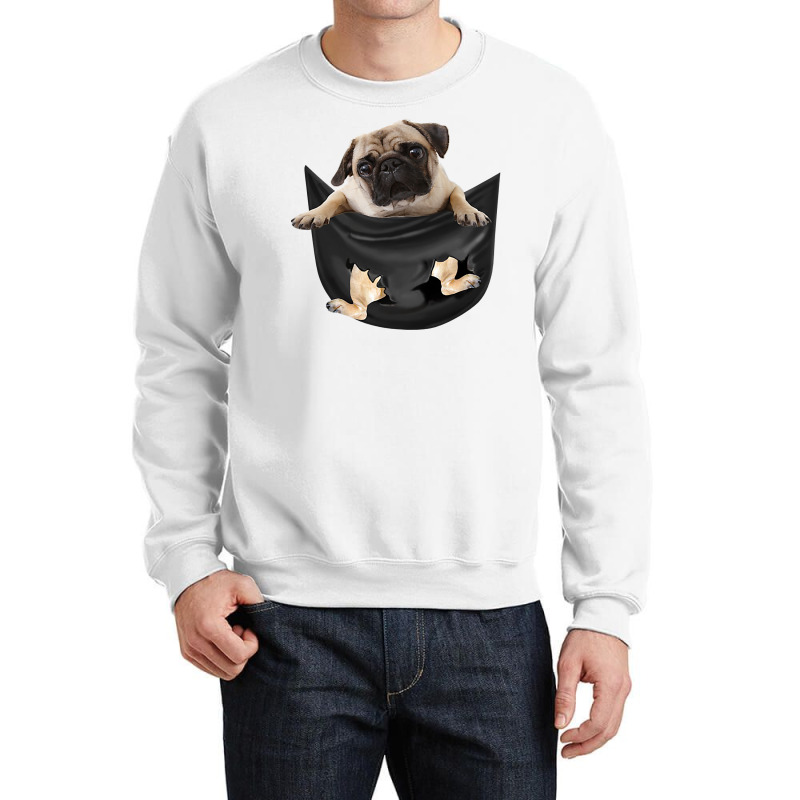 Pug In Pocket Funny Dog Lovers Costume Gifts T Shirt Crewneck Sweatshirt | Artistshot