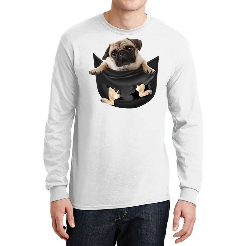 Pug In Pocket Funny Dog Lovers Costume Gifts T Shirt Long Sleeve Shirts | Artistshot