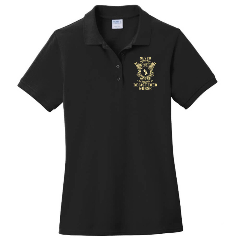 Never Underestimate The Power Of A Registered Nurse Ladies Polo Shirt | Artistshot