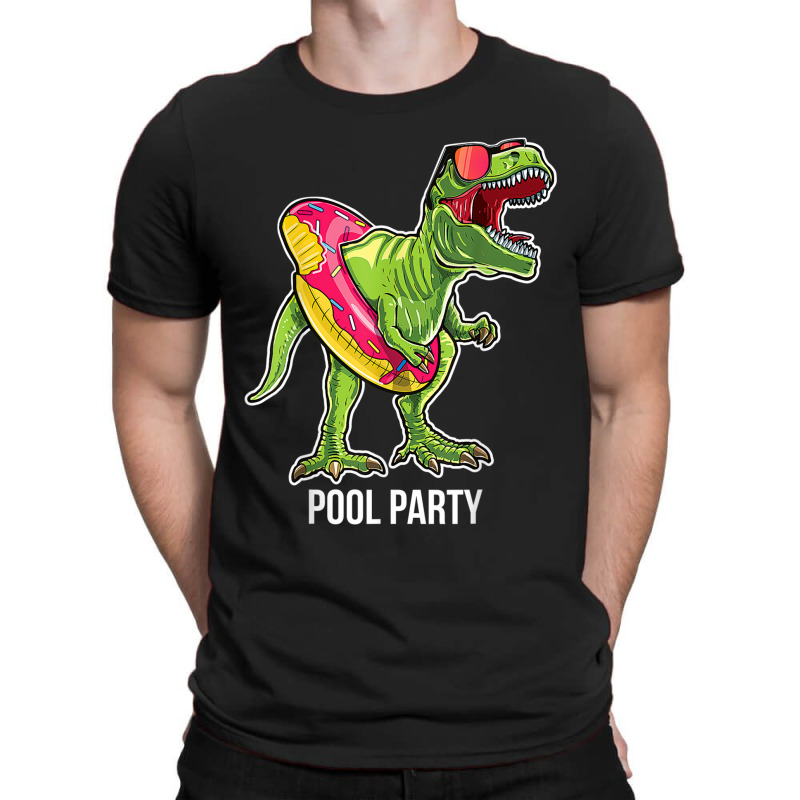 Pool Party T Rex Dinosaur Doughnut Float  T Rex Gift Mens Womens T-shirt | Artistshot