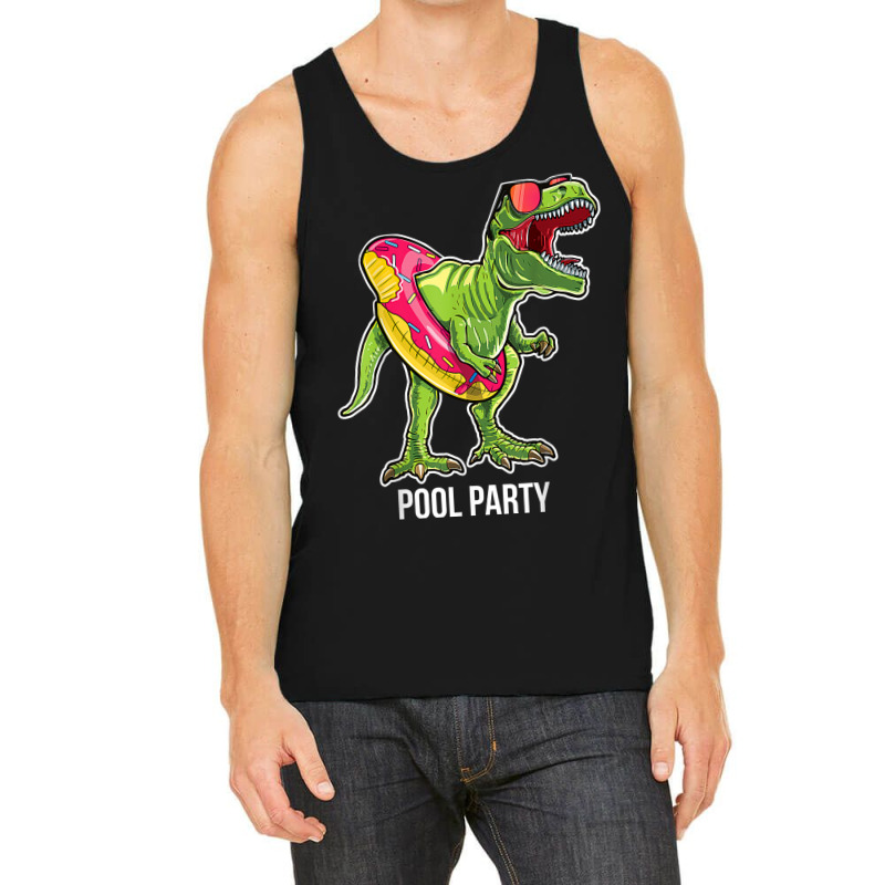 Pool Party T Rex Dinosaur Doughnut Float  T Rex Gift Mens Womens Tank Top | Artistshot