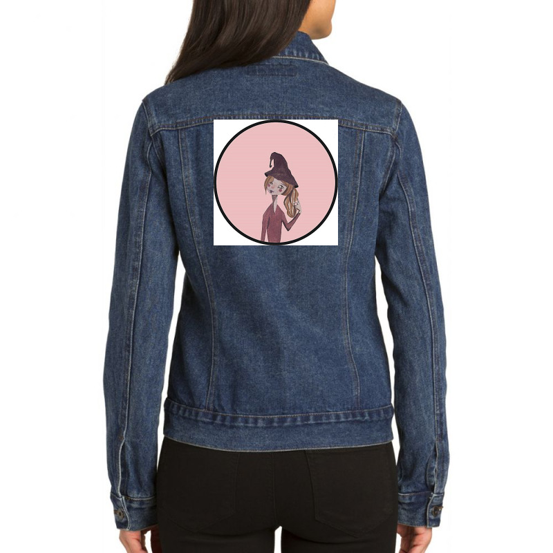 Pretty Pink Wizard Ladies Denim Jacket by artyani | Artistshot