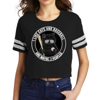 I Like The Cats And Baseball And Maybe 3 People Blackie Cat Scorecard Crop Tee | Artistshot