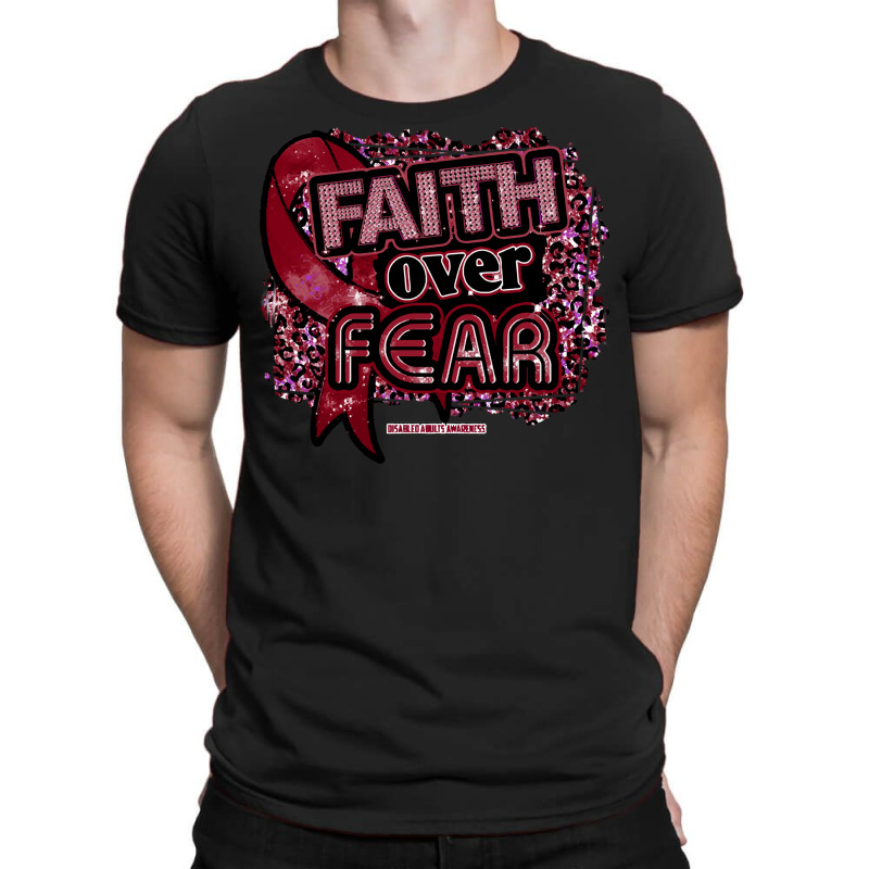 Disabled Adults T  Shirt Disabled Adults Awareness Ribbon Faith Over F T-shirt | Artistshot