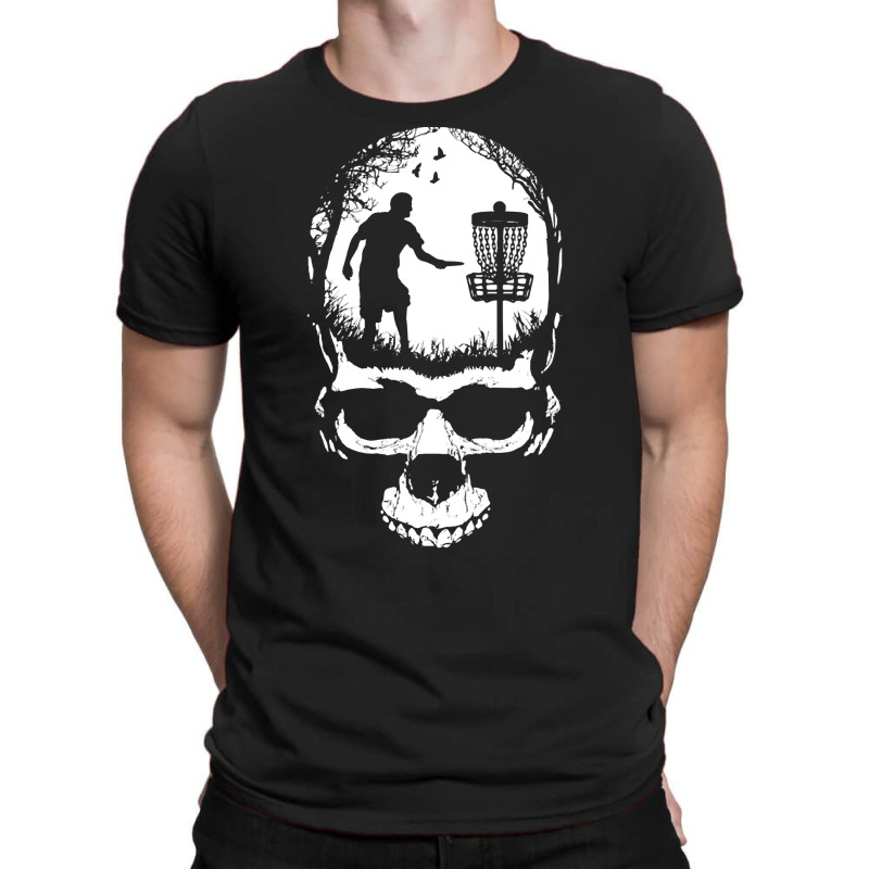 Disc Golf Skull Sunset Halloween T  Shirt Disc Golf Skull Player Retro T-shirt | Artistshot