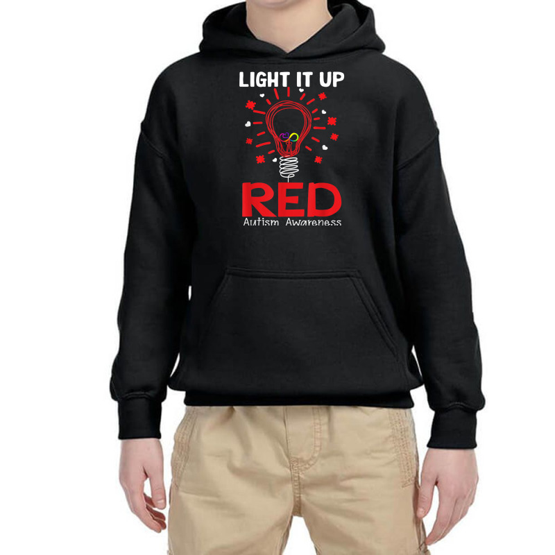 Light It Up Red Shirt, Autism Awareness T Shirt, Autism T Shirt Youth Hoodie by RoyalStore | Artistshot