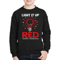 Light It Up Red Shirt, Autism Awareness T Shirt, Autism T Shirt Youth Sweatshirt | Artistshot