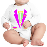 Funny Mardi Gras Tuxedo Costume Print Carnival Parade T Shirt Long Sleeve Baby Bodysuit | Artistshot