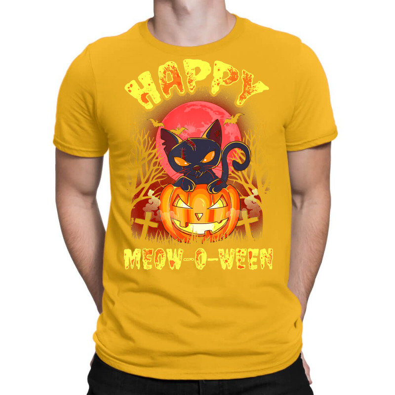 Halloween Cat Zombie Jack O Lantern Happy Meow O Ween Kitten T-shirt | Artistshot