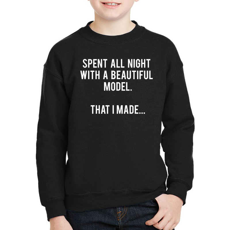 Architect   Spent All Night With A Model. That I Made. Youth Sweatshirt | Artistshot