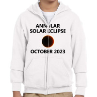 Annular Solar Eclipse 2023 October Youth Zipper Hoodie | Artistshot