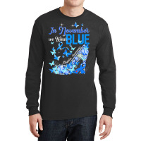 Diabetes In November We Wear Blue Butterflies Diabetes Awareness 35 Long Sleeve Shirts | Artistshot