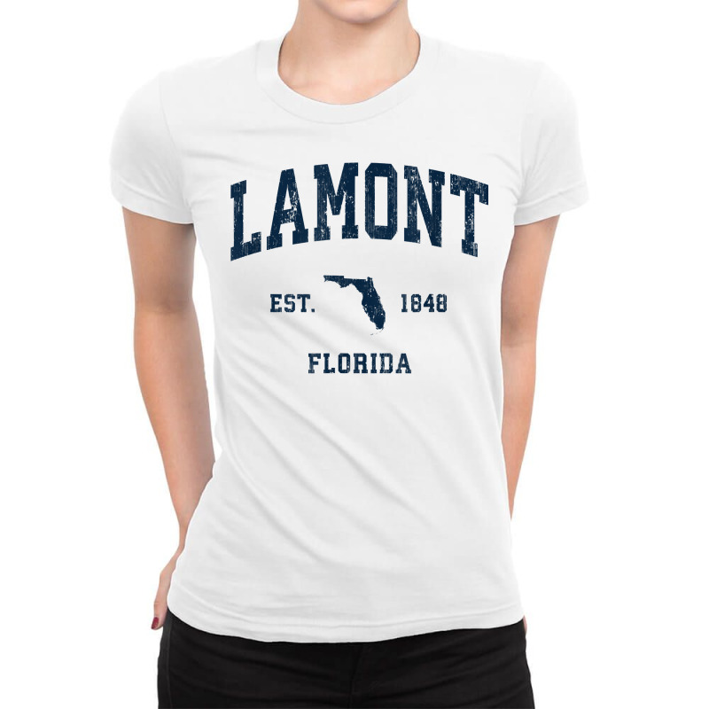 Lamont Florida Fl Vintage Athletic Navy Sports Design T Shirt Ladies Fitted T-Shirt by sowleomballoucgp | Artistshot