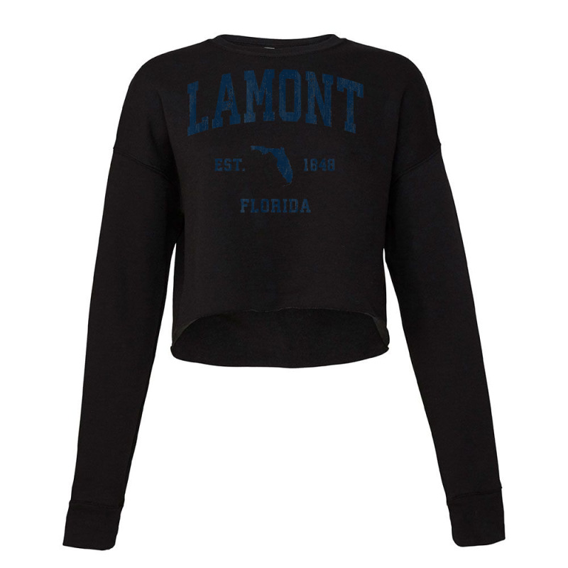 Lamont Florida Fl Vintage Athletic Navy Sports Design T Shirt Cropped Sweater by sowleomballoucgp | Artistshot