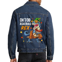 Oktoberfest T-rex Dinosaur Lederhosen Bavarian Costume Kids Characters Men Denim Jacket | Artistshot